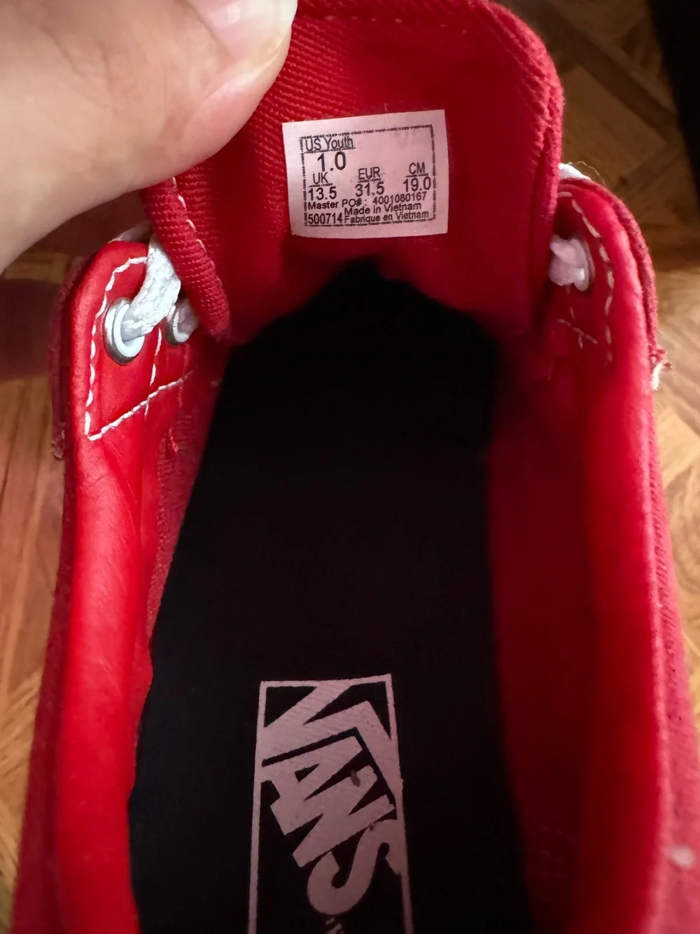 Vans Kids Old Skool Canvas Sneakers in Red and White